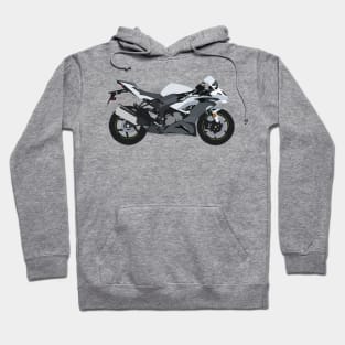 Motorcycle Kawasaki Ninja ZX-6R PEARL CRYSTAL WHITE Hoodie